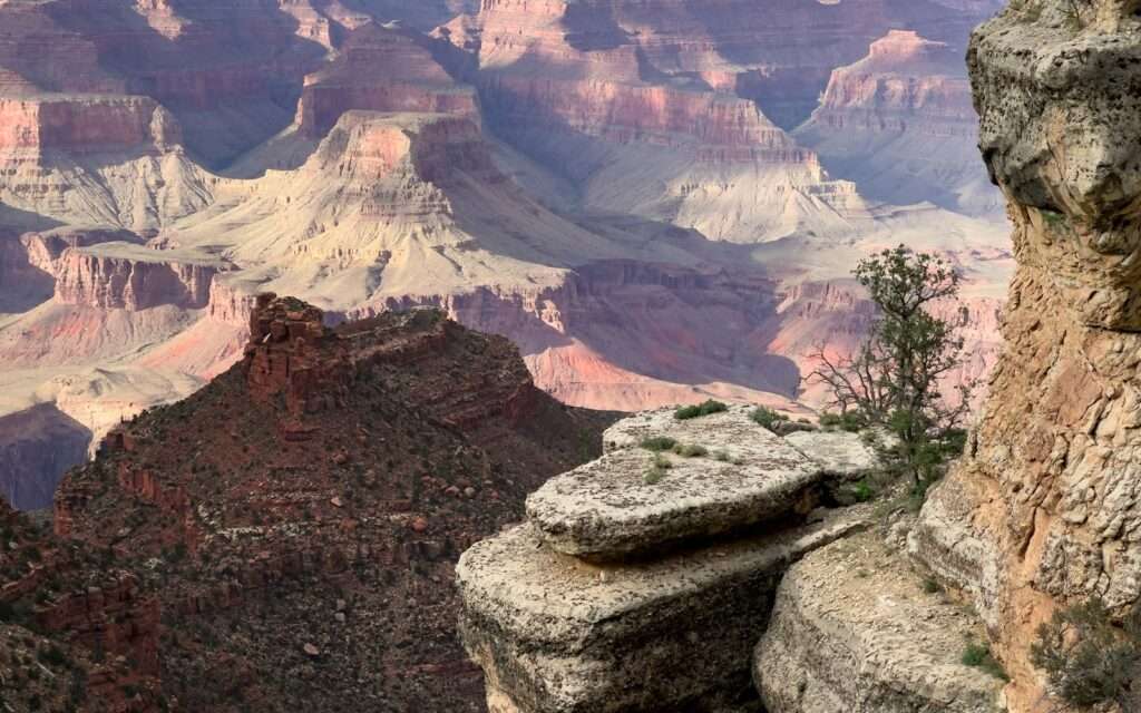 Layered rock formations of the Grand Canyon from the South Rim