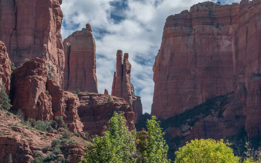 The red sandstone spires of Cathedral Rock in Sedona