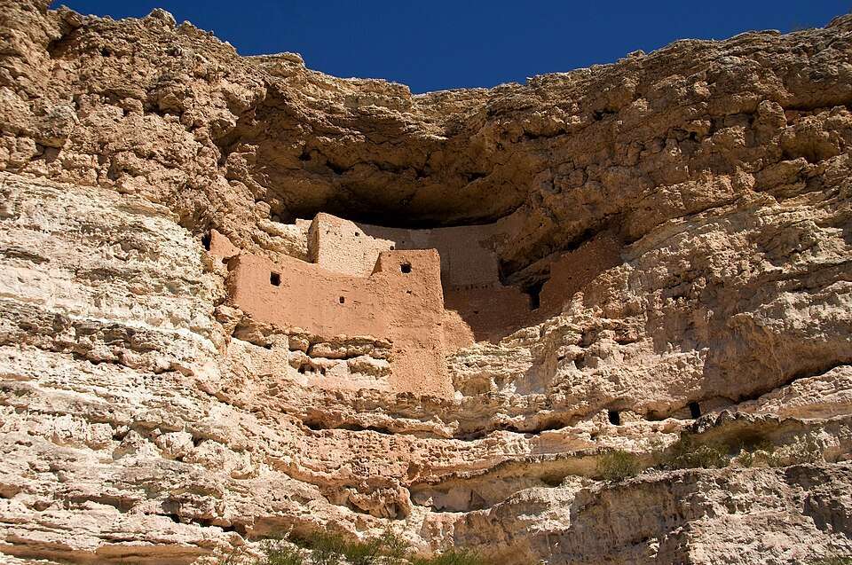 The cliff dwelling of Montezuma Castle in its limestone alcove
